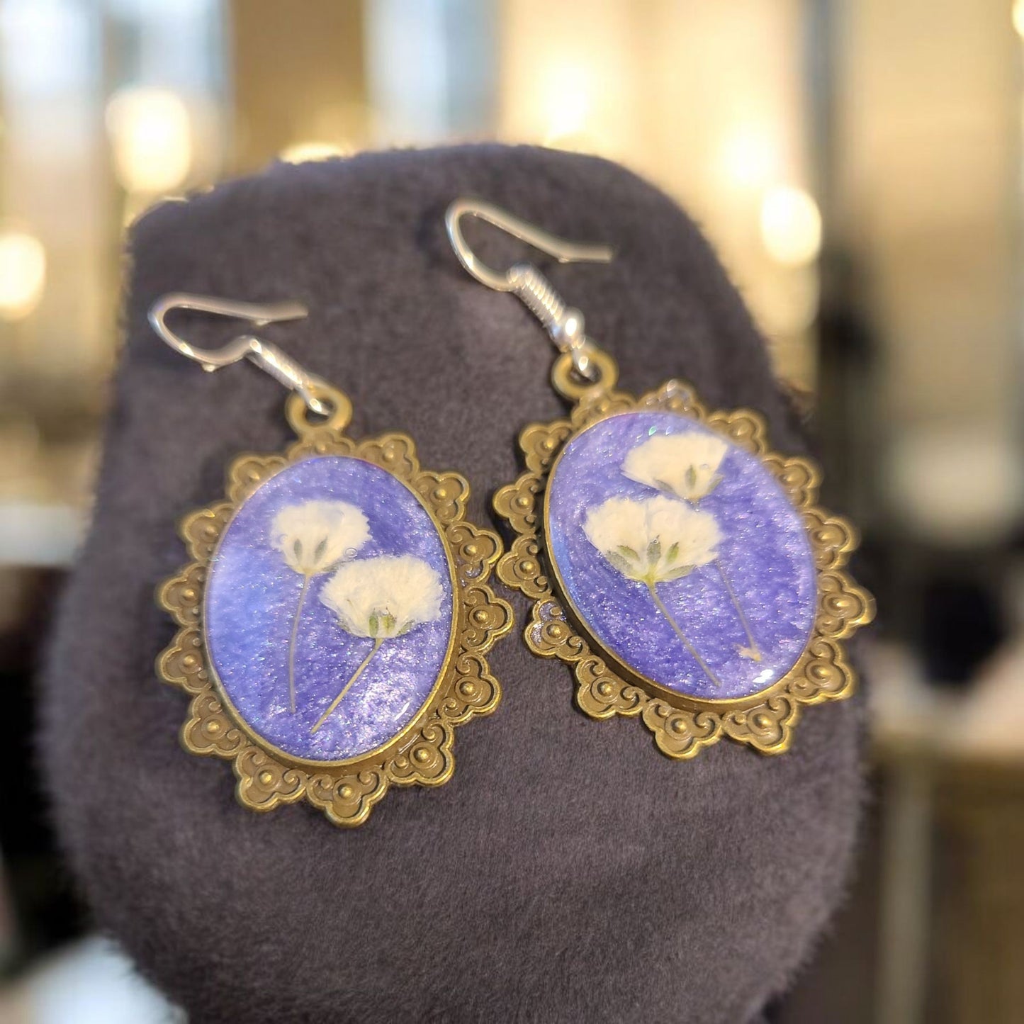 Real Flower Earrings in Resin