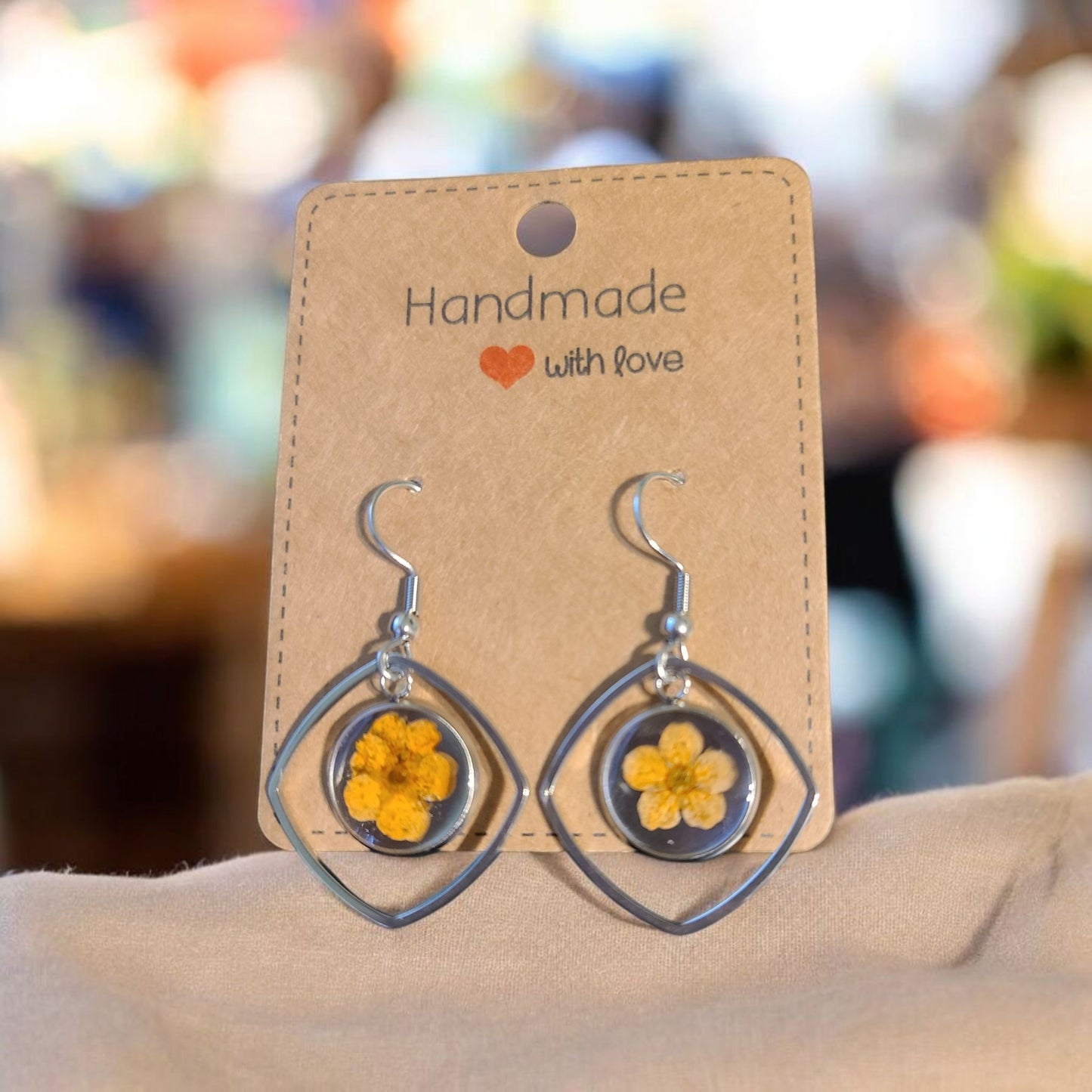 Real Flower Earrings in Resin