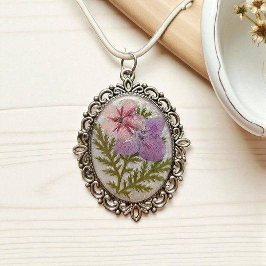 Flower Pendant with Leather cord