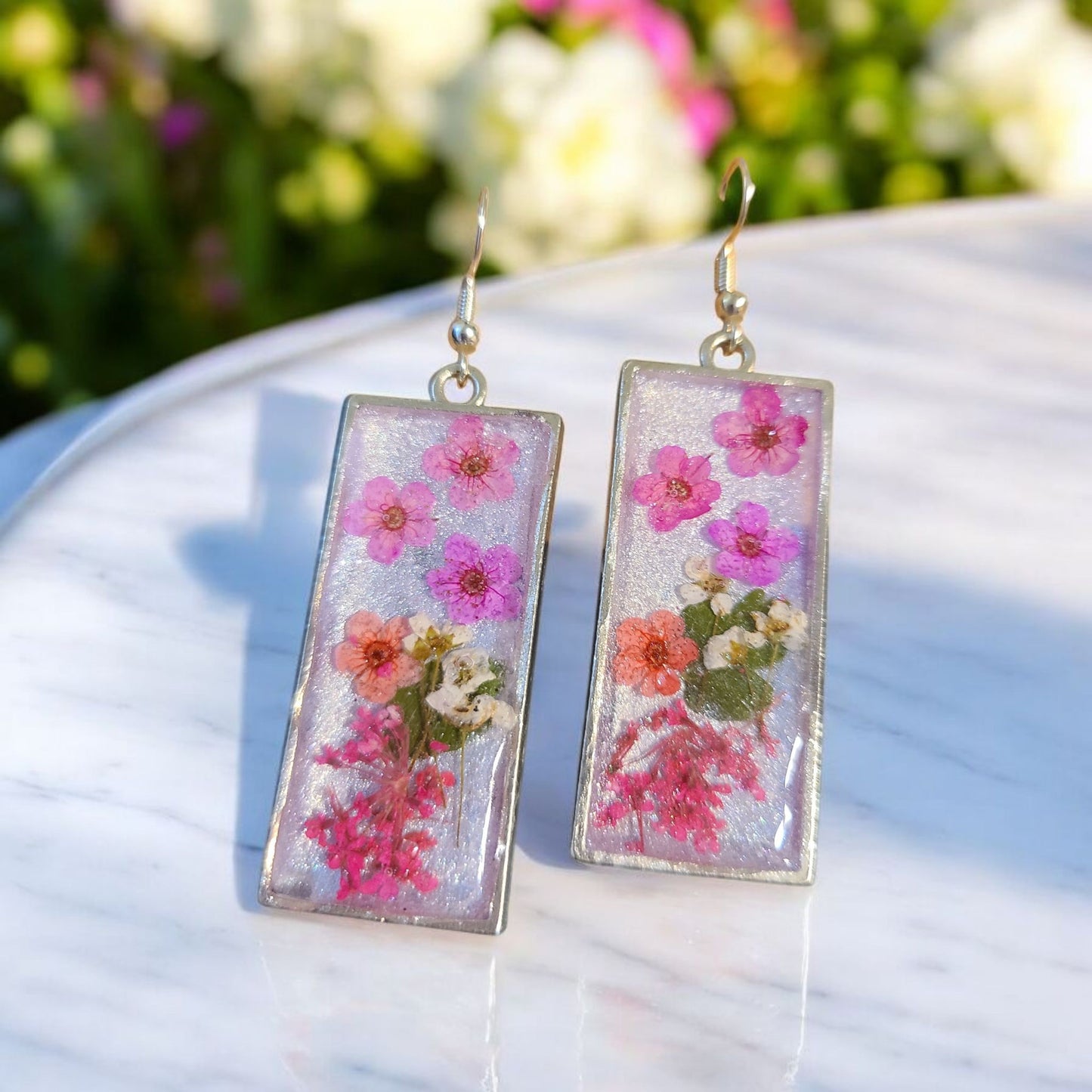 Real Flower Earrings in Resin