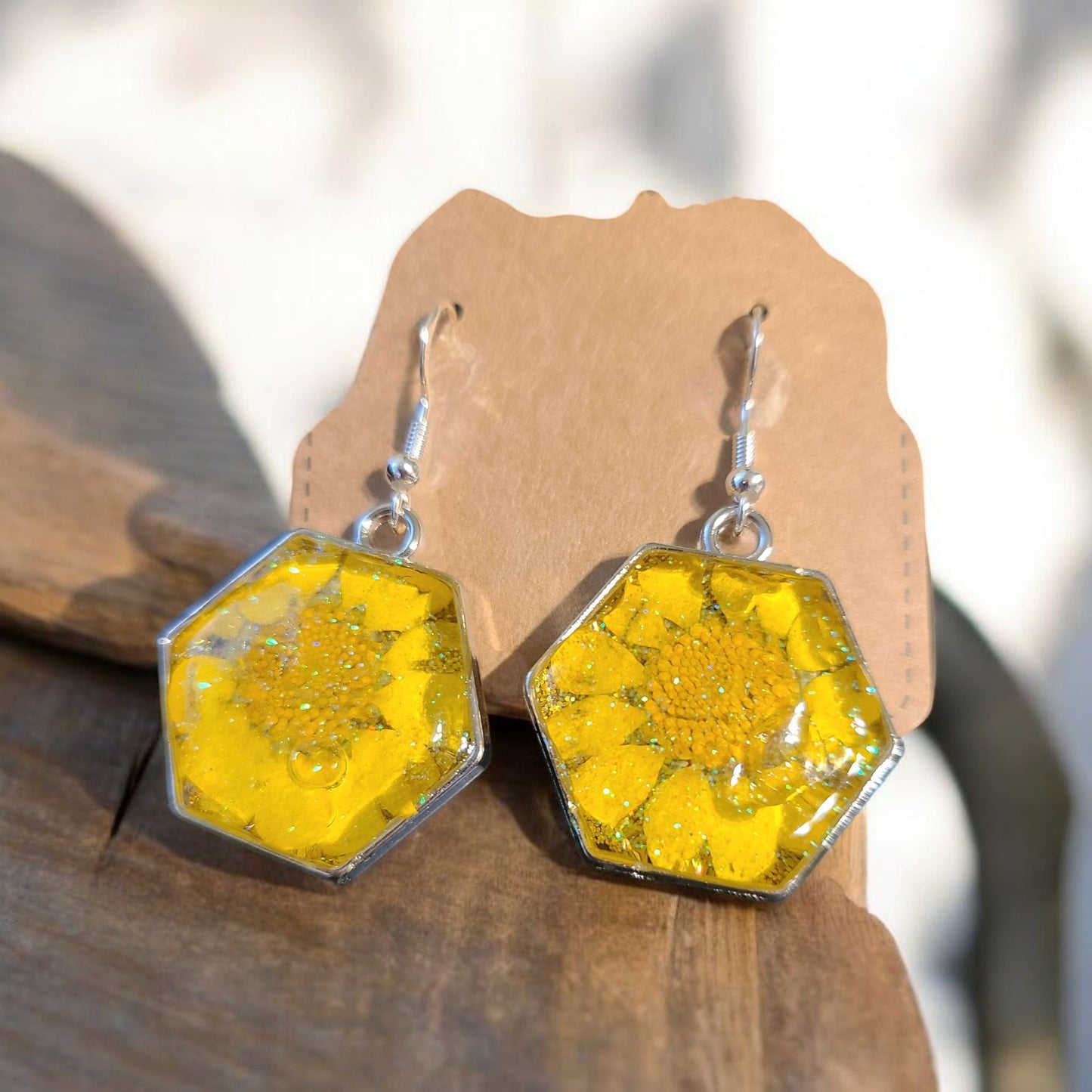 Real Flower Earrings in Resin